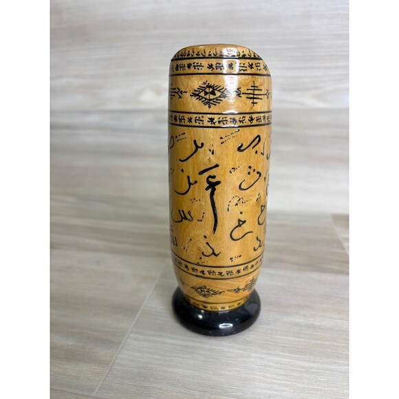 Handmade North Africa Olive Wood 4 Shot Mugs Hand Crafted Glass Mugs Colorful - Picture 7 of 10